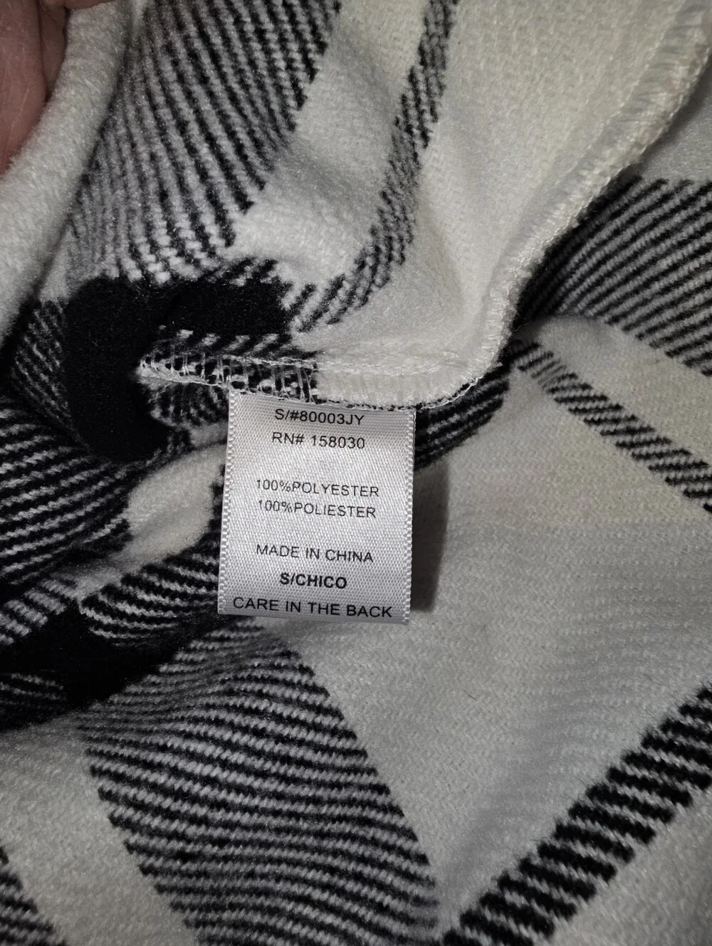 Love Tree Black & White Plaid Utility Shacket